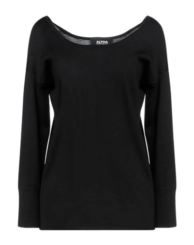 Alpha Studio Woman Sweater Black Size 12 Merino Wool