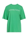 Msgm Woman T-shirt Green Size Xl Organic Cotton