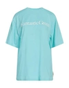 Msgm Woman T-shirt Sky Blue Size Xl Organic Cotton