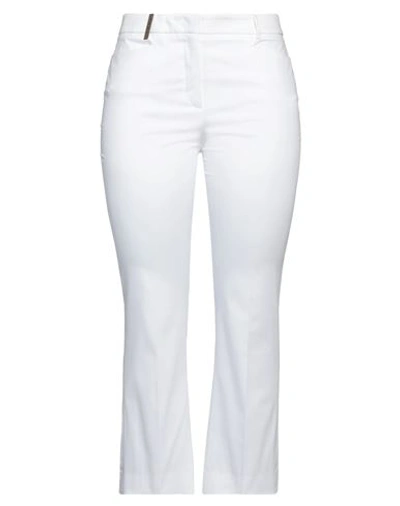 Peserico Woman Pants White Size 10 Polyester, Viscose, Cotton, Elastane