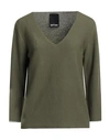 Who*s Who Woman Sweater Military Green Size S Cotton, Acrylic