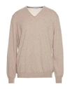 Gran Sasso Man Sweater Sand Size 36 Virgin Wool, Cashmere, Viscose In Beige