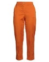 Souvenir Woman Pants Orange Size M Cotton, Elastane