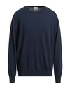 Brooksfield Man Sweater Navy Blue Size 50 Virgin Wool In Navy Blue