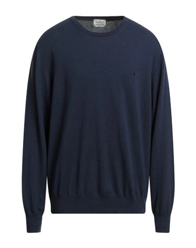 Brooksfield Man Sweater Navy Blue Size 50 Virgin Wool