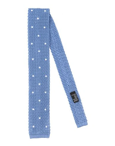 Fiorio Man Ties & Bow Ties Pastel Blue Size - Silk In Blue