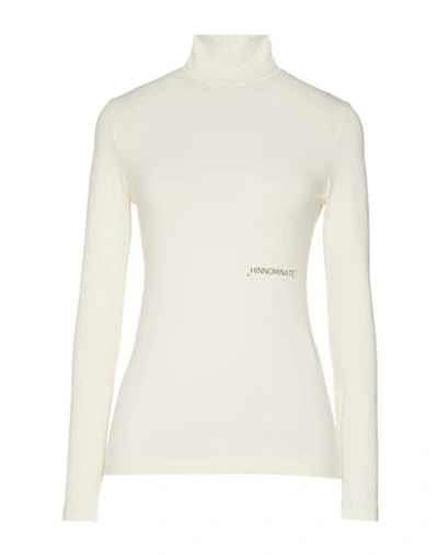 Hinnominate Woman T-shirt Cream Size Xxs Cotton, Elastane In White