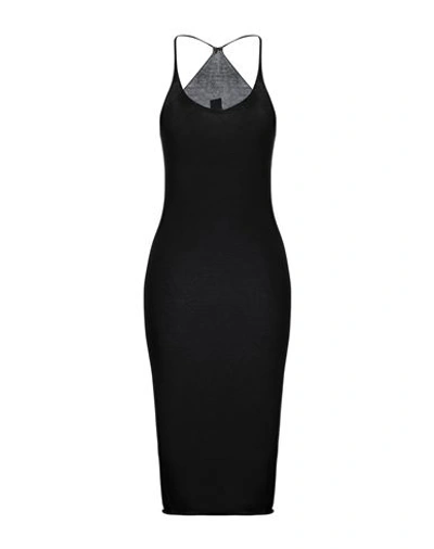 Isabel Benenato Woman Midi Dress Black Size 2 Cashmere, Silk