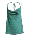 BYBLOS BYBLOS WOMAN TOP GREEN SIZE 6 POLYESTER