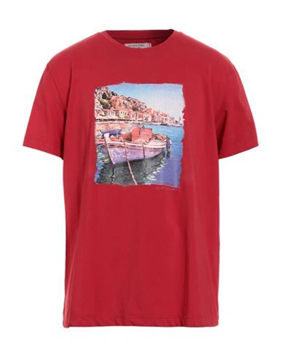 Cooperativa Pescatori Posillipo Man T-shirt Red Size Xxl Cotton, Elastane