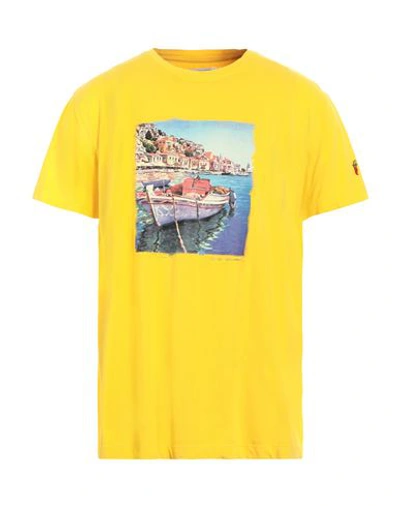 Cooperativa Pescatori Posillipo Man T-shirt Yellow Size Xxl Cotton, Elastane In Yellow