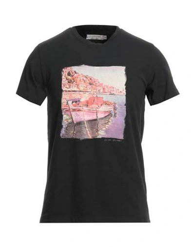 Cooperativa Pescatori Posillipo Man T-shirt Black Size S Cotton, Elastane