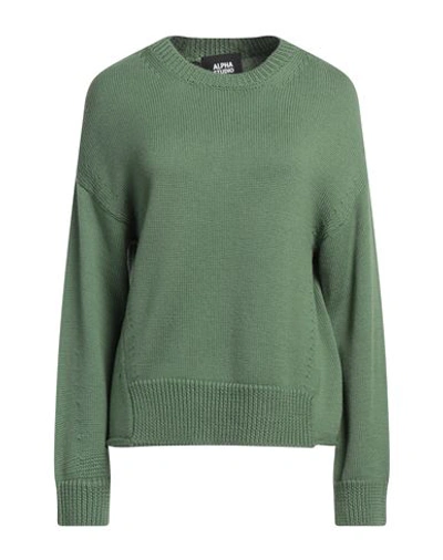 Alpha Studio Woman Sweater Green Size 12 Merino Wool