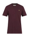 Lyle & Scott Man T-shirt Deep Purple Size S Organic Cotton
