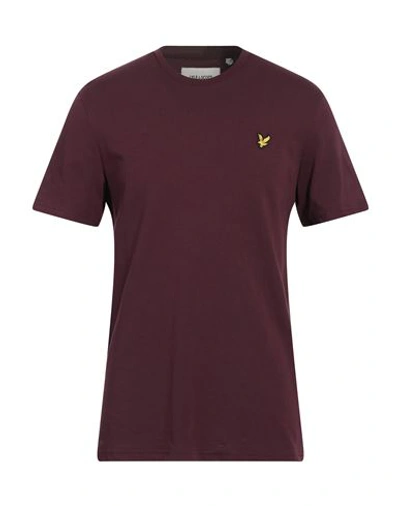 Lyle & Scott Man T-shirt Deep Purple Size S Organic Cotton In Purple