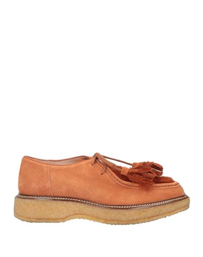 Tod's Woman Lace-up Shoes Tan Size 6 Soft Leather, Shearling In Brown