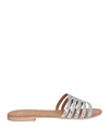 Pernille Paris Woman Sandals Silver Size 10 Textile Fibers
