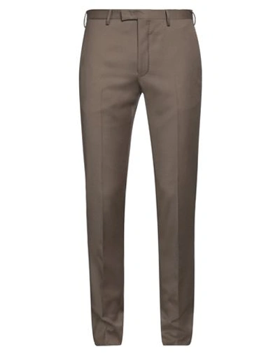 Pt Torino Man Pants Khaki Size 38 Virgin Wool, Elastane In Beige