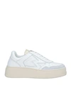 Moaconcept Woman Sneakers White Size 9 Leather, Textile Fibers In White