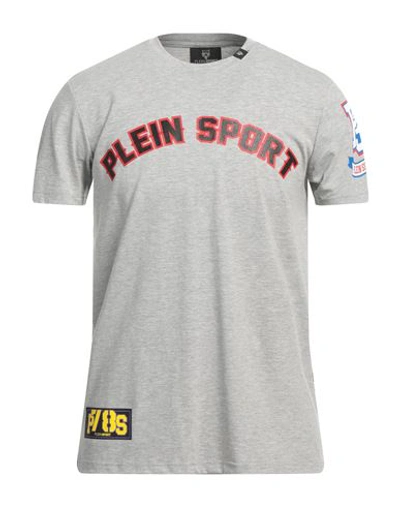 Plein Sport Man T-shirt Grey Size M Cotton, Elastane