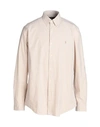 Polo Ralph Lauren Man Shirt Beige Size L Cotton, Elastane