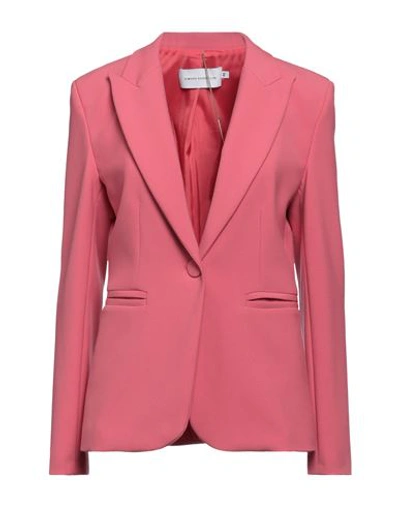 Simona Corsellini Woman Blazer Pink Size 10 Polyester, Viscose, Cotton, Elastane