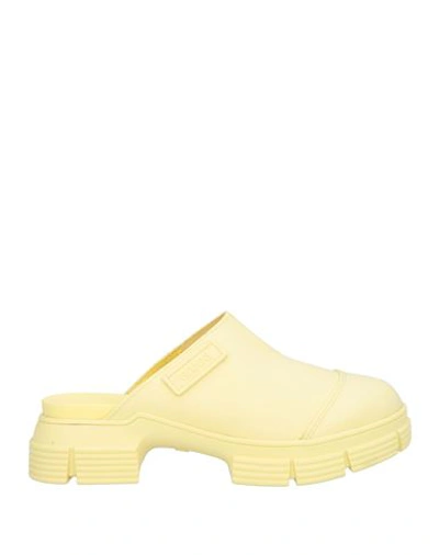 Ganni Woman Mules & Clogs Yellow Size 7 Rubber