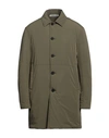 Esemplare Man Overcoat & Trench Coat Military Green Size 40 Polyamide, Elastane