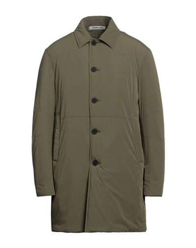 Esemplare Man Overcoat & Trench Coat Military Green Size 38 Polyamide, Elastane