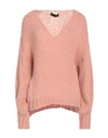 Vanessa Scott Woman Sweater Light Pink Size Onesize Acrylic, Polyamide, Wool, Mohair Wool