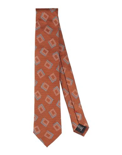 Fiorio Man Ties & Bow Ties Brown Size - Silk