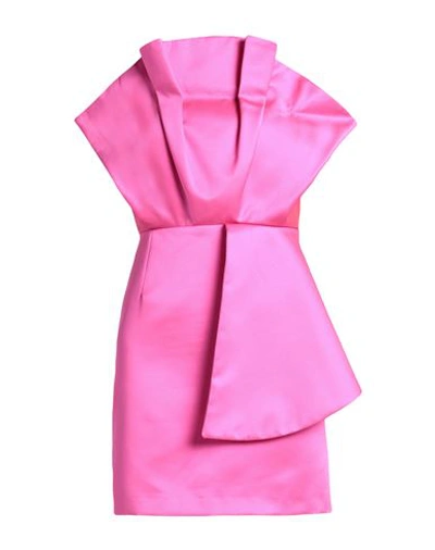 Cinqrue Woman Short Dress Fuchsia Size S Polyester In Pink