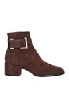 Sergio Rossi Woman Ankle Boots Brown Size 9.5 Soft Leather