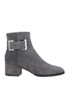 Sergio Rossi Woman Ankle Boots Grey Size 11 Soft Leather