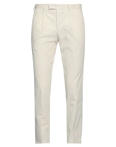 Pt Torino Man Pants Ivory Size 38 Cotton, Elastane In White