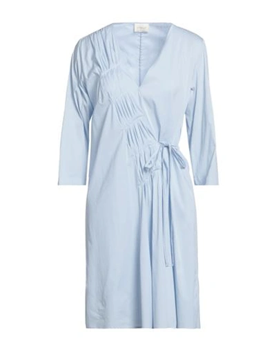 Bohelle Woman Mini Dress Light Blue Size 10 Cotton, Polyurethane, Elastane