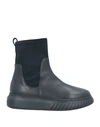Andìa Fora Woman Ankle Boots Black Size 8 Soft Leather, Textile Fibers