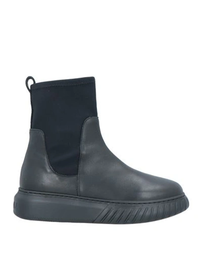 Andìa Fora Woman Ankle Boots Black Size 11 Soft Leather, Textile Fibers