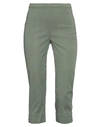 Rossopuro Woman Cropped Pants Military Green Size 6 Cotton, Elastane