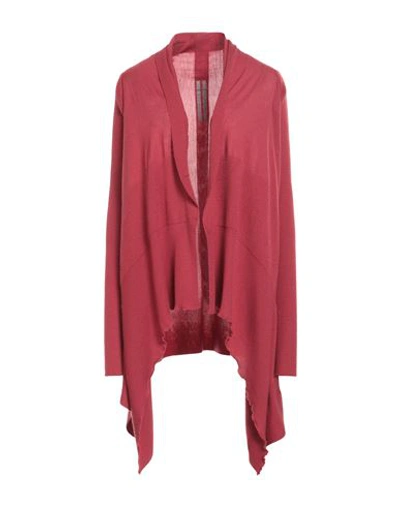 Rick Owens Woman Cardigan Brick Red Size M Virgin Wool In Red