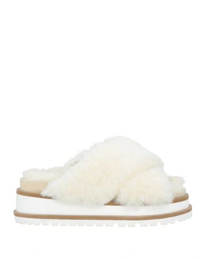 Hazy Woman Sandals Ivory Size 7 Shearling In White