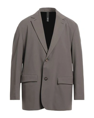 Hevo Hevò Man Blazer Lead Size 40 Virgin Wool, Polyester, Elastane In Grey