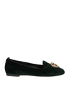 Dolce & Gabbana Woman Loafers Dark Green Size 5.5 Textile Fibers