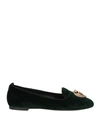 Dolce & Gabbana Woman Loafers Dark Green Size 4 Textile Fibers