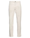 40weft Man Pants Off White Size 28 Cotton, Elastane