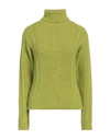 Anna Molinari Woman Turtleneck Green Size 4 Wool