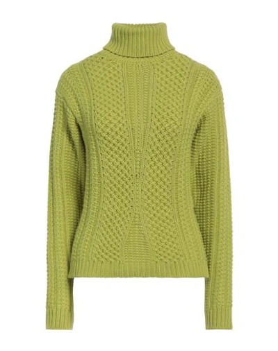 Anna Molinari Woman Turtleneck Green Size 4 Wool