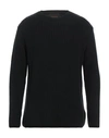 Officina 36 Man Sweater Black Size Xl Wool, Polyamide In Black