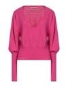Pink Memories Woman Sweater Fuchsia Size 8 Viscose, Polyester, Polyamide In Pink