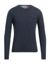 Original Vintage Style Man Sweater Navy Blue Size Xs Merino Wool